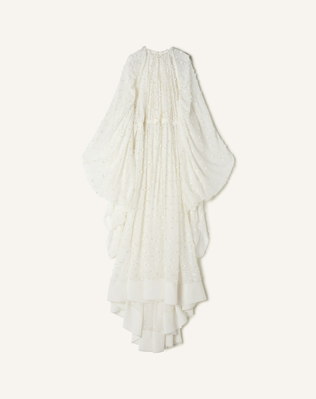 LONG DRESS IN PLUMETIS SILK