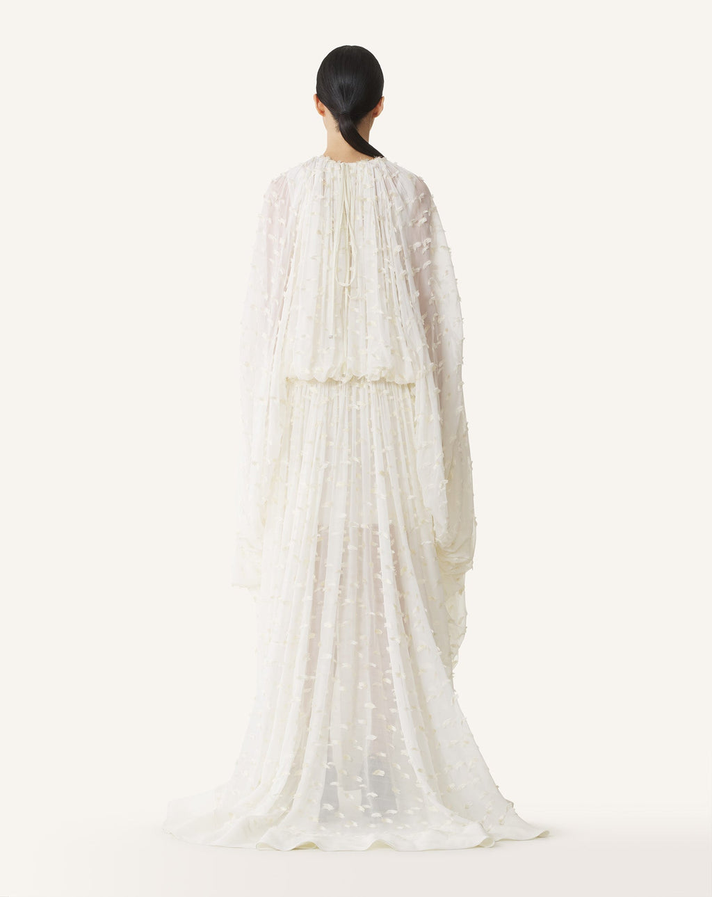 LONG DRESS IN PLUMETIS SILK