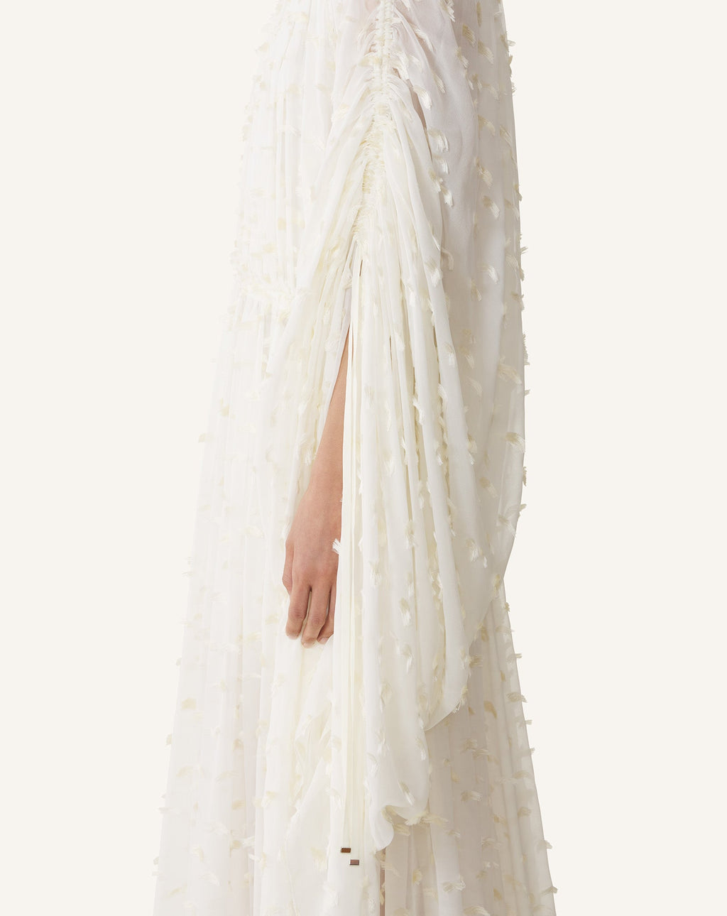 LONG DRESS IN PLUMETIS SILK