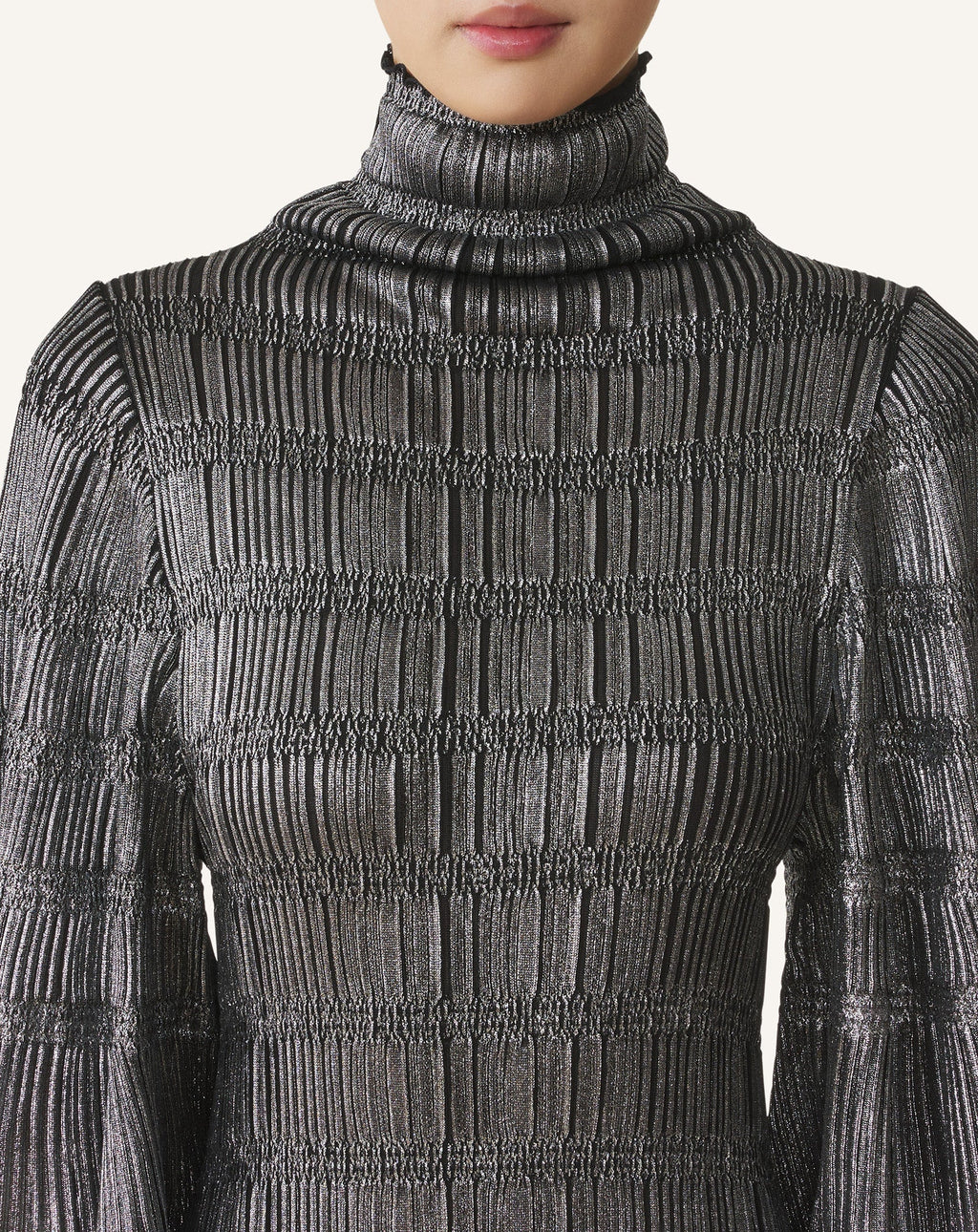 MIDI DRESS IN METALLIC VISCOSE