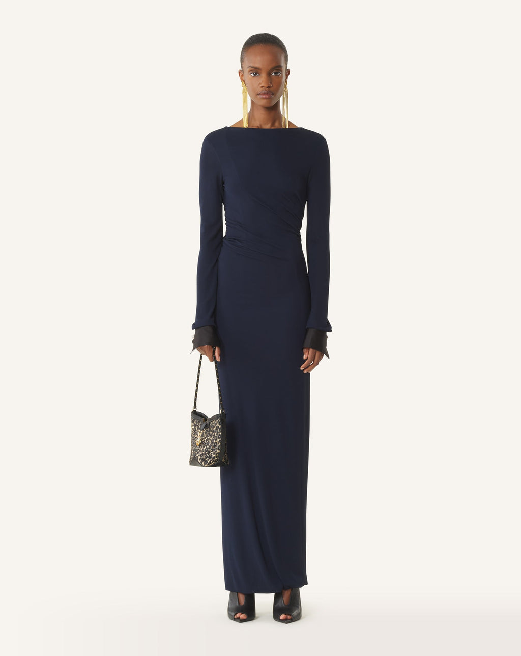 DRAPED DRESS IN CREPE JERSEY