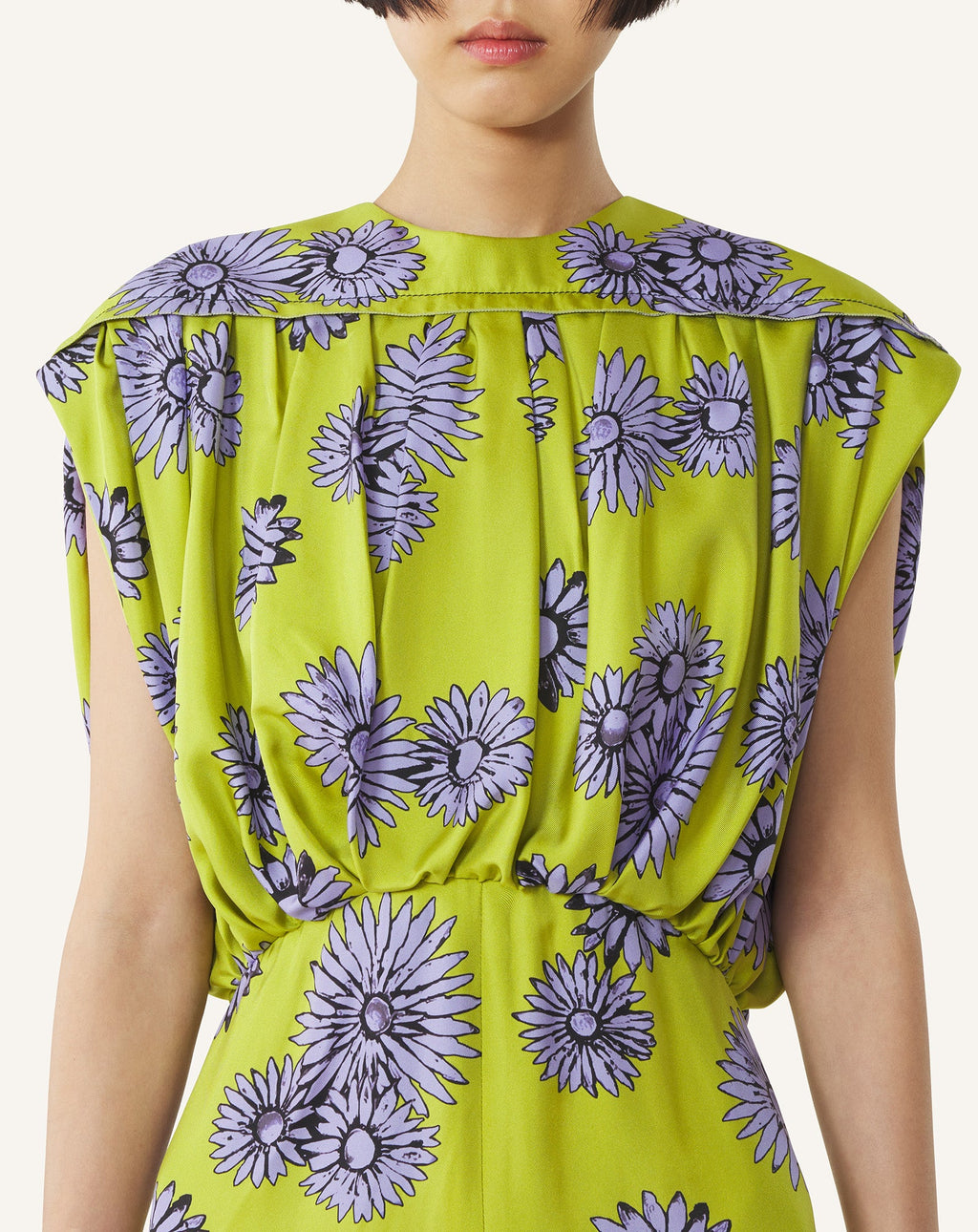 PRINTED SILK MIDI DRESS