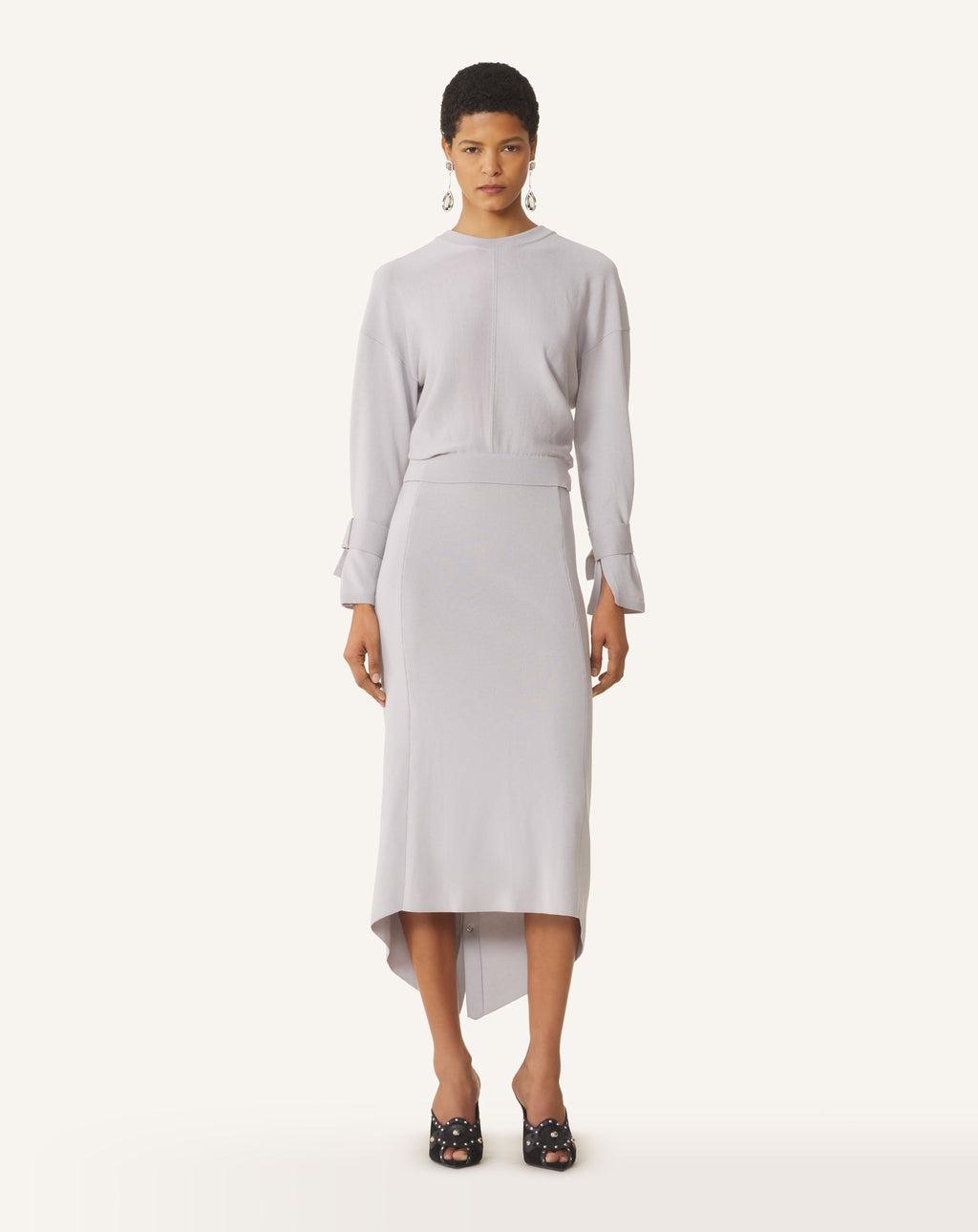 LONG SILK DRESS WITH BACK TIE