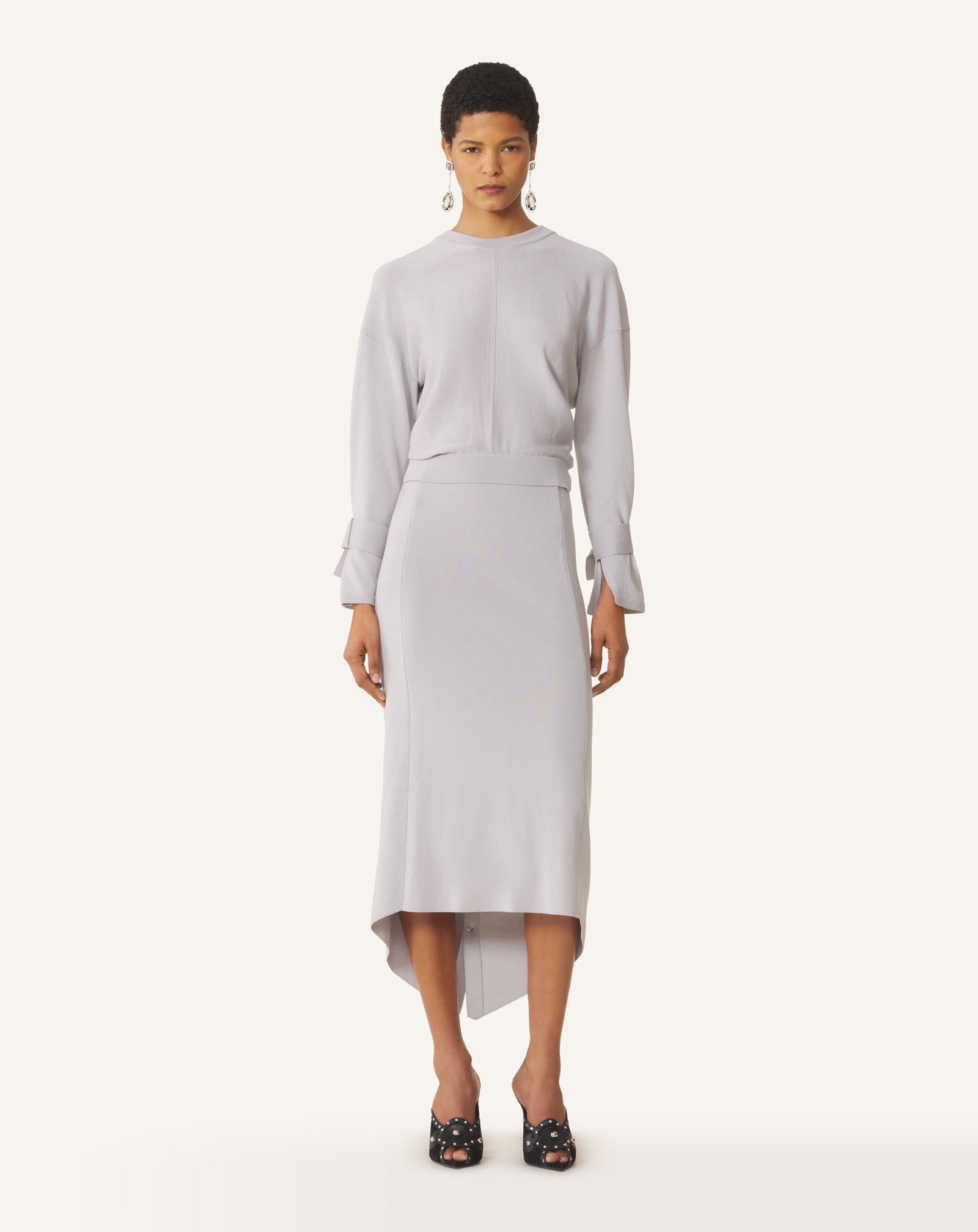 LONG SILK DRESS WITH BACK TIE