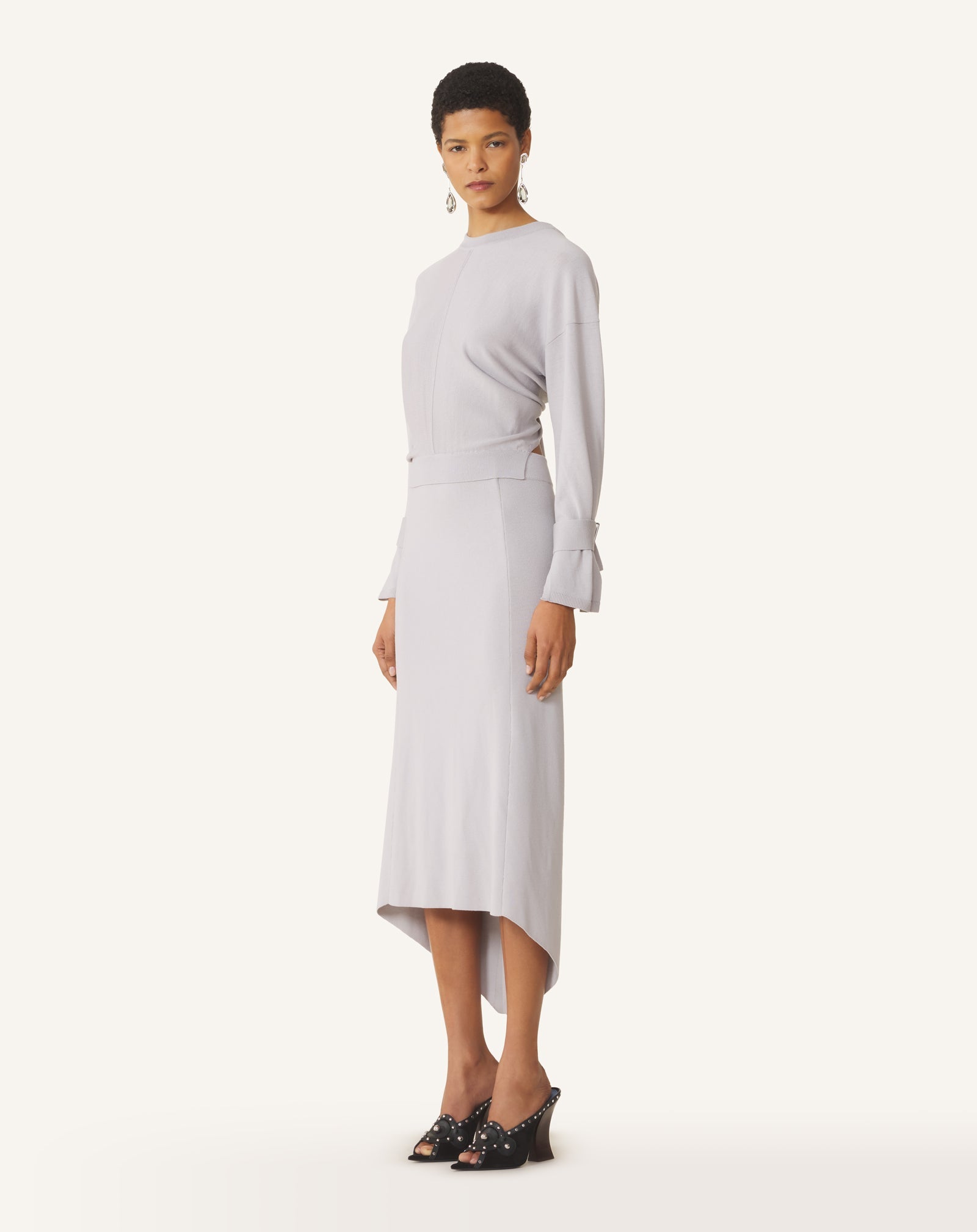 LONG SILK DRESS WITH BACK TIE