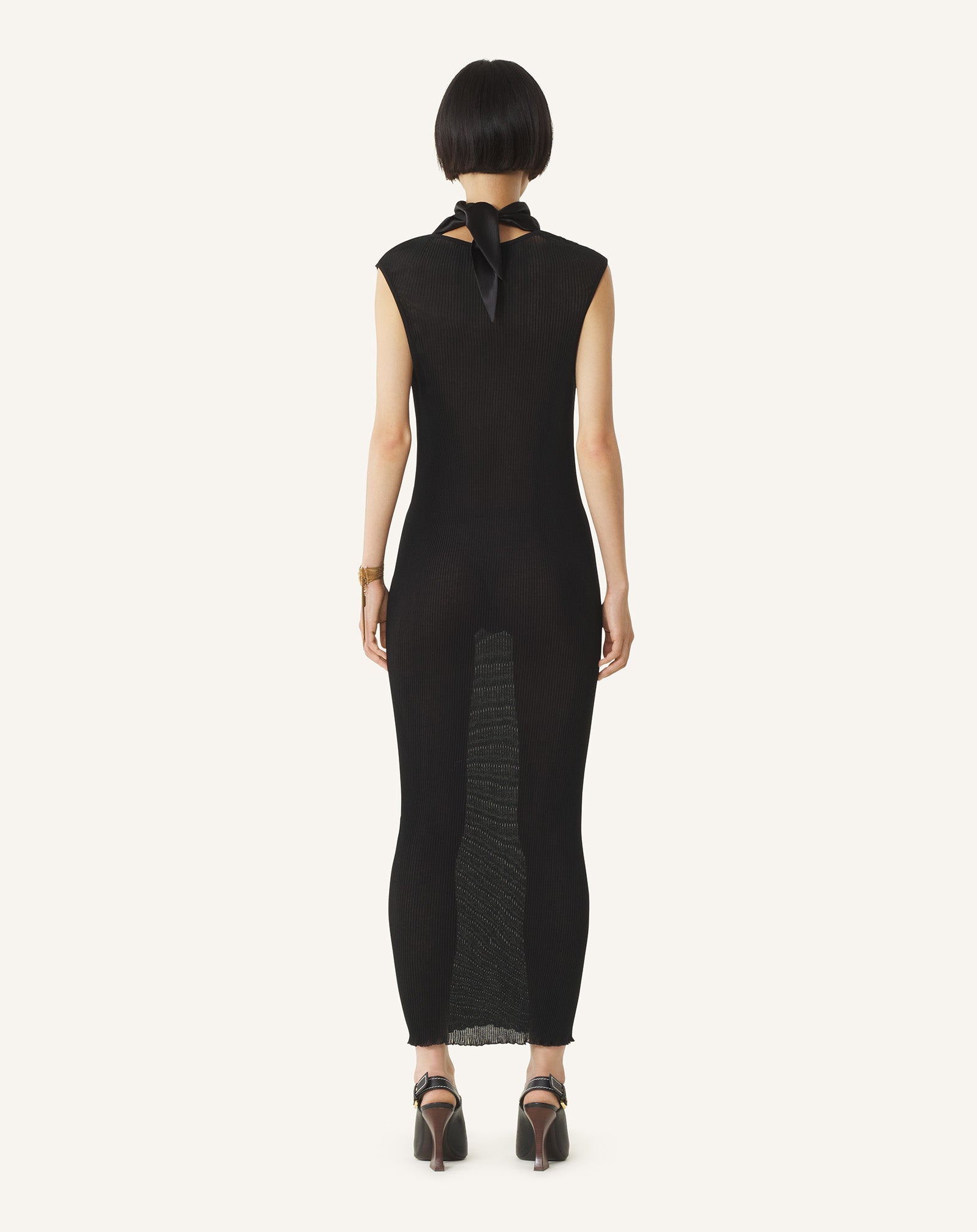 PLEATED JERSEY DRESS