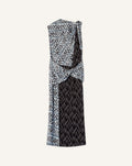 PRINTED SILK PATCHWORK DRESS