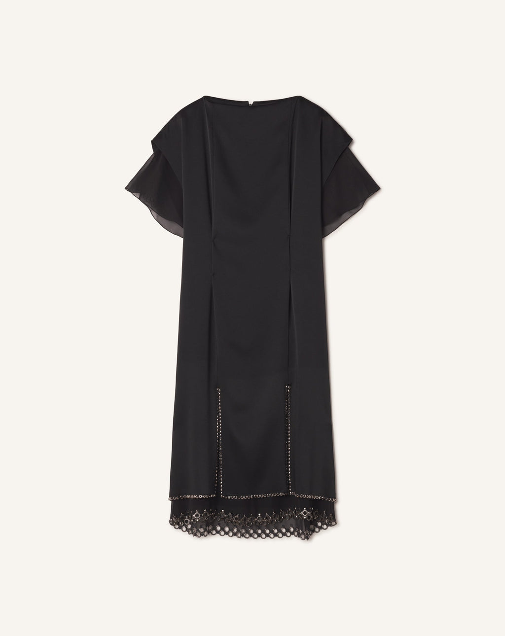 EMBROIDERED MIDI DRESS IN SATIN