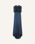 EMBROIDERED BACK DRESS IN SILK SATIN