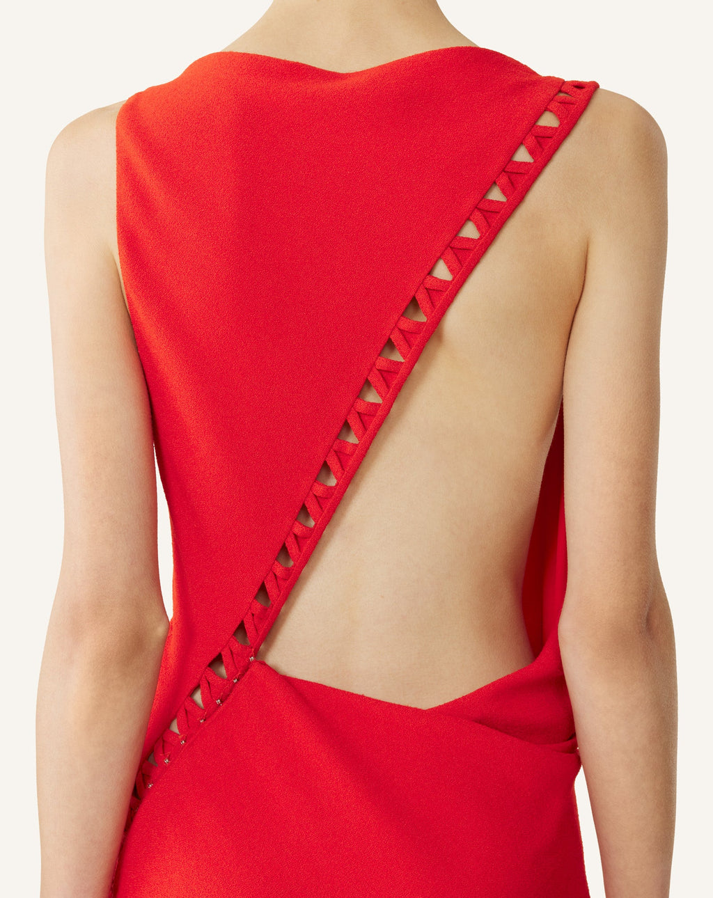 VISCOSE DRAPED-BACK LONG DRESS