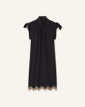 EMBROIDERED BOW DRESS IN SABLÉ