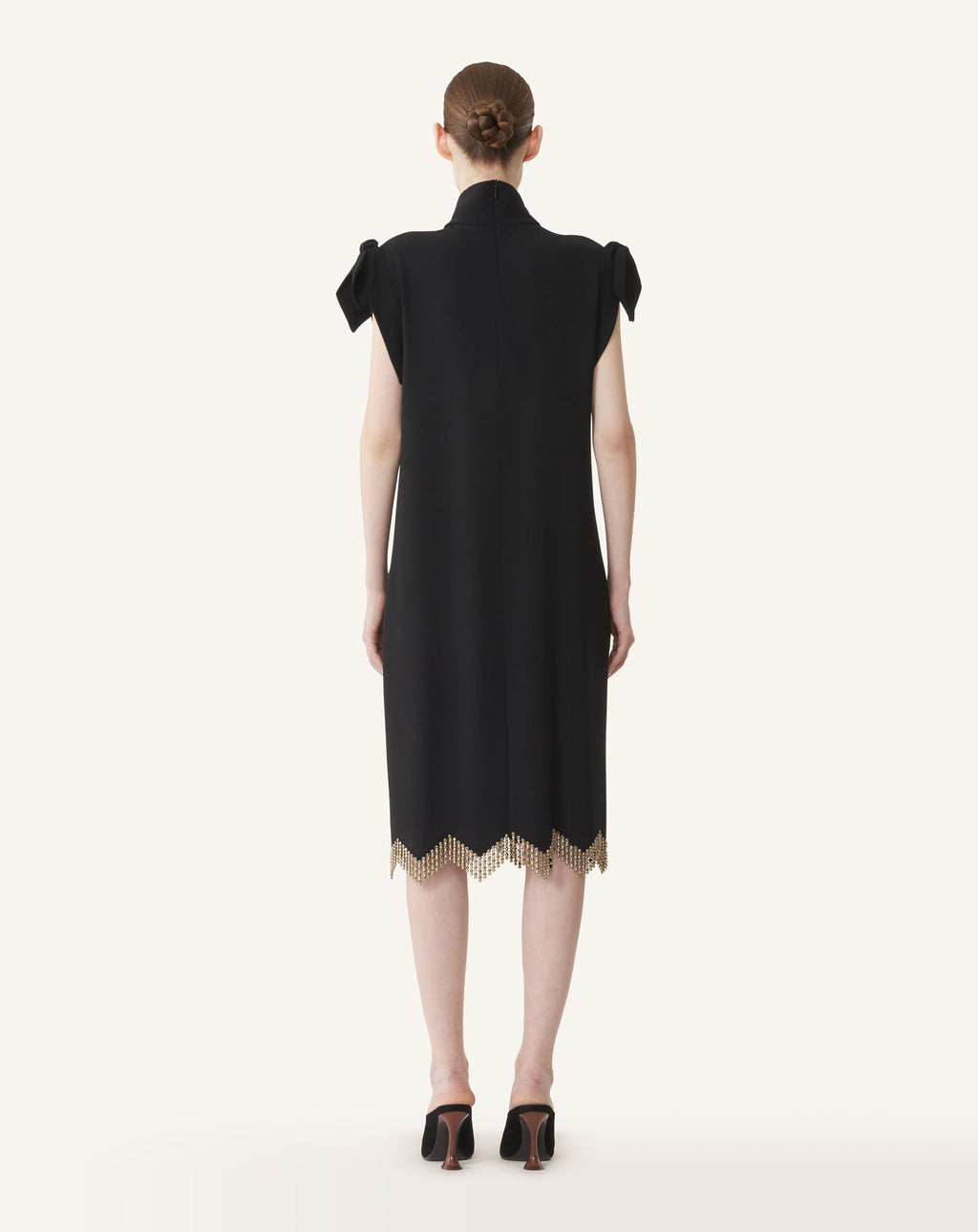 EMBROIDERED BOW DRESS IN SABLÉ