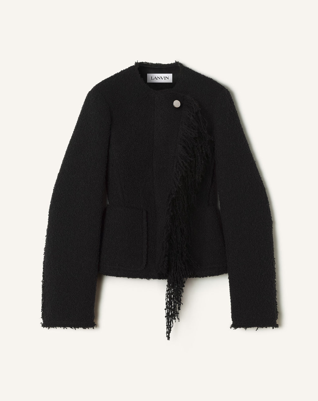 ASYMMETRICAL JACKET IN BOUCLÉ WOOL