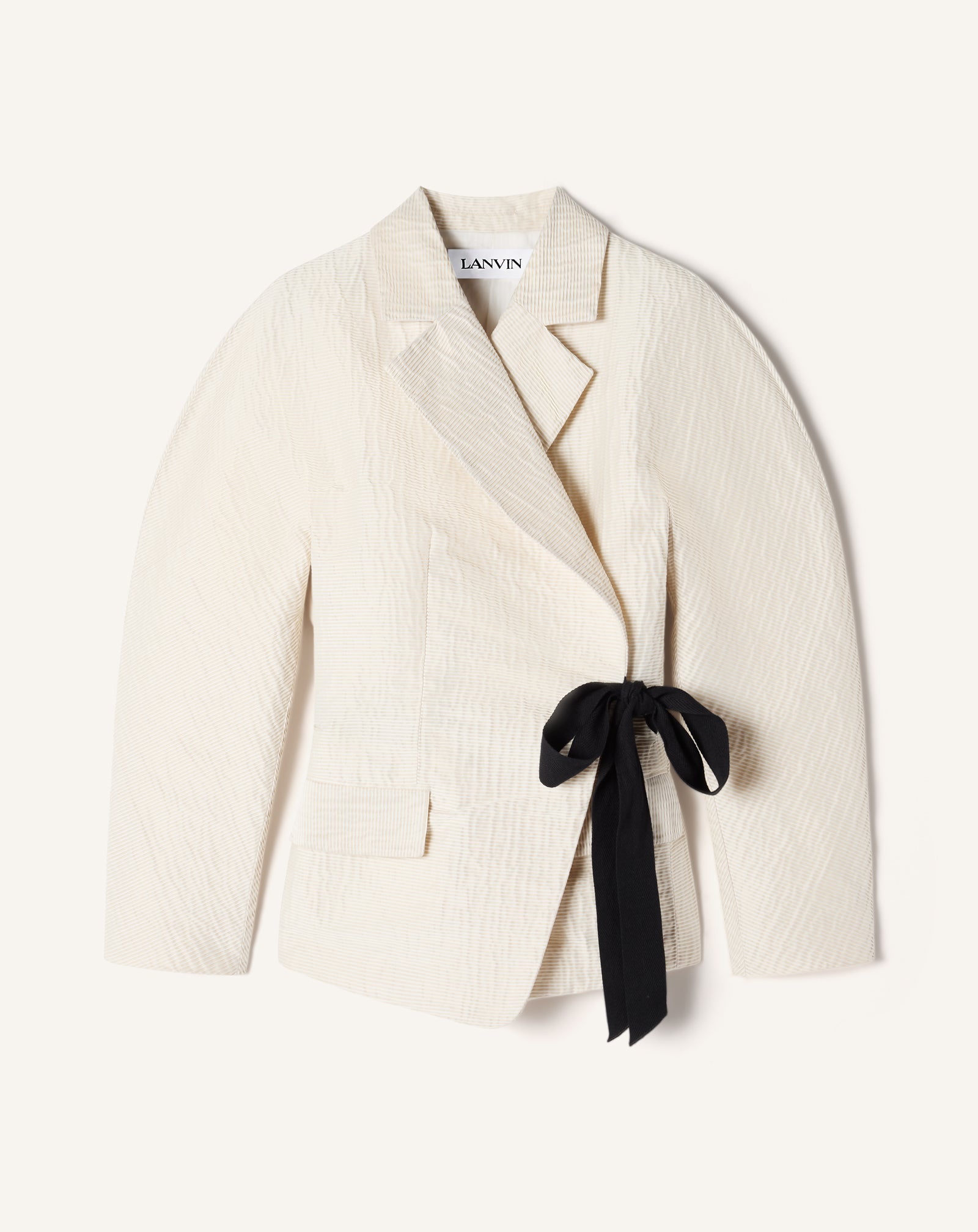 BELTED JACQUARD JACKET