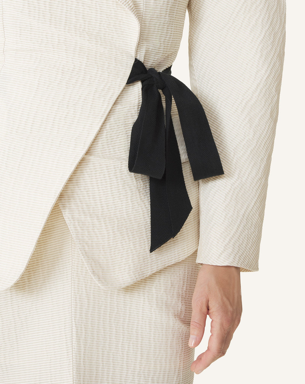 BELTED JACQUARD JACKET