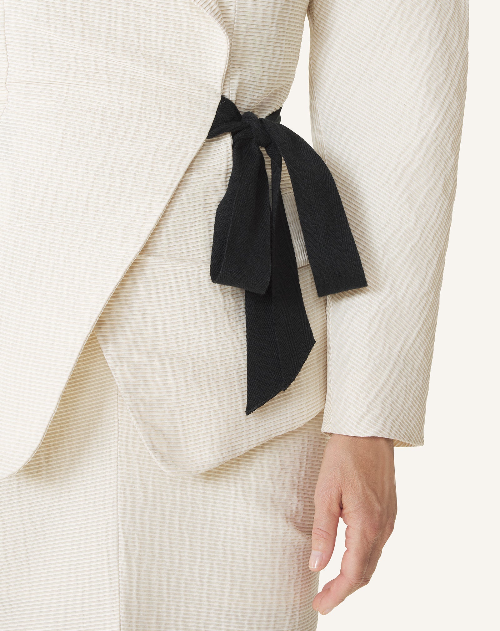 BELTED JACQUARD JACKET