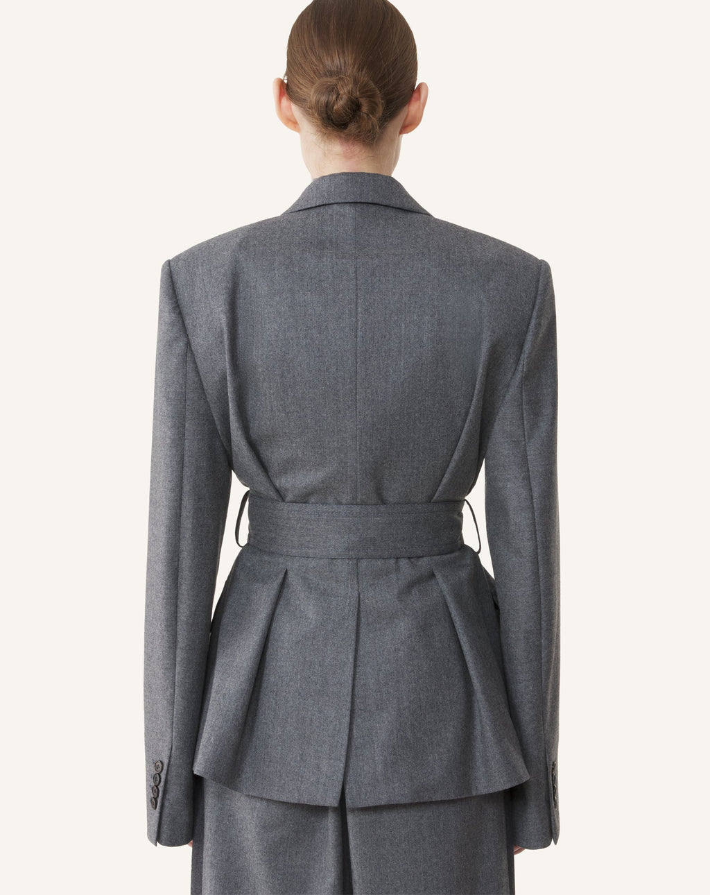 BELTED JACKET IN WOOL FLANNEL