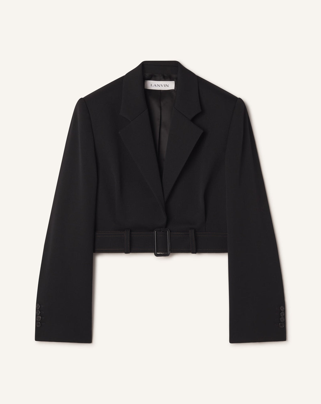SHORT BELTED JACKET IN WOOL