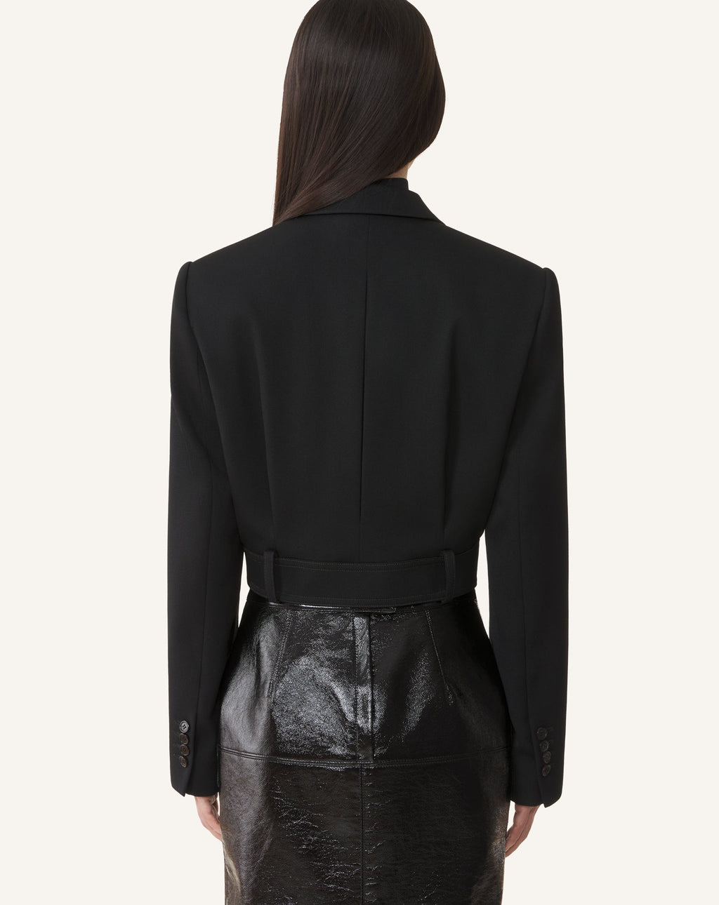 SHORT BELTED JACKET IN WOOL