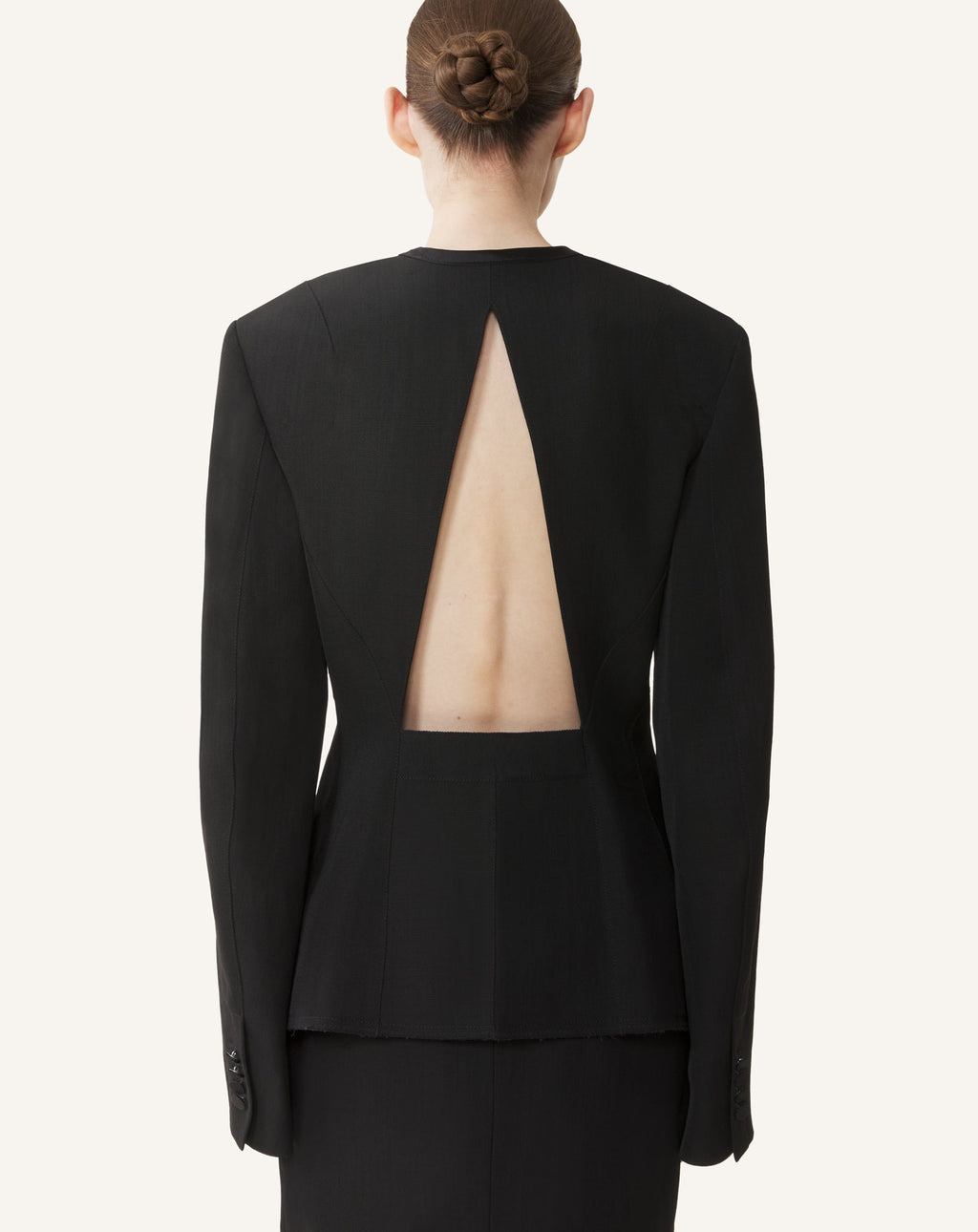 SILK AND VISCOSE OPEN-BACK JACKET