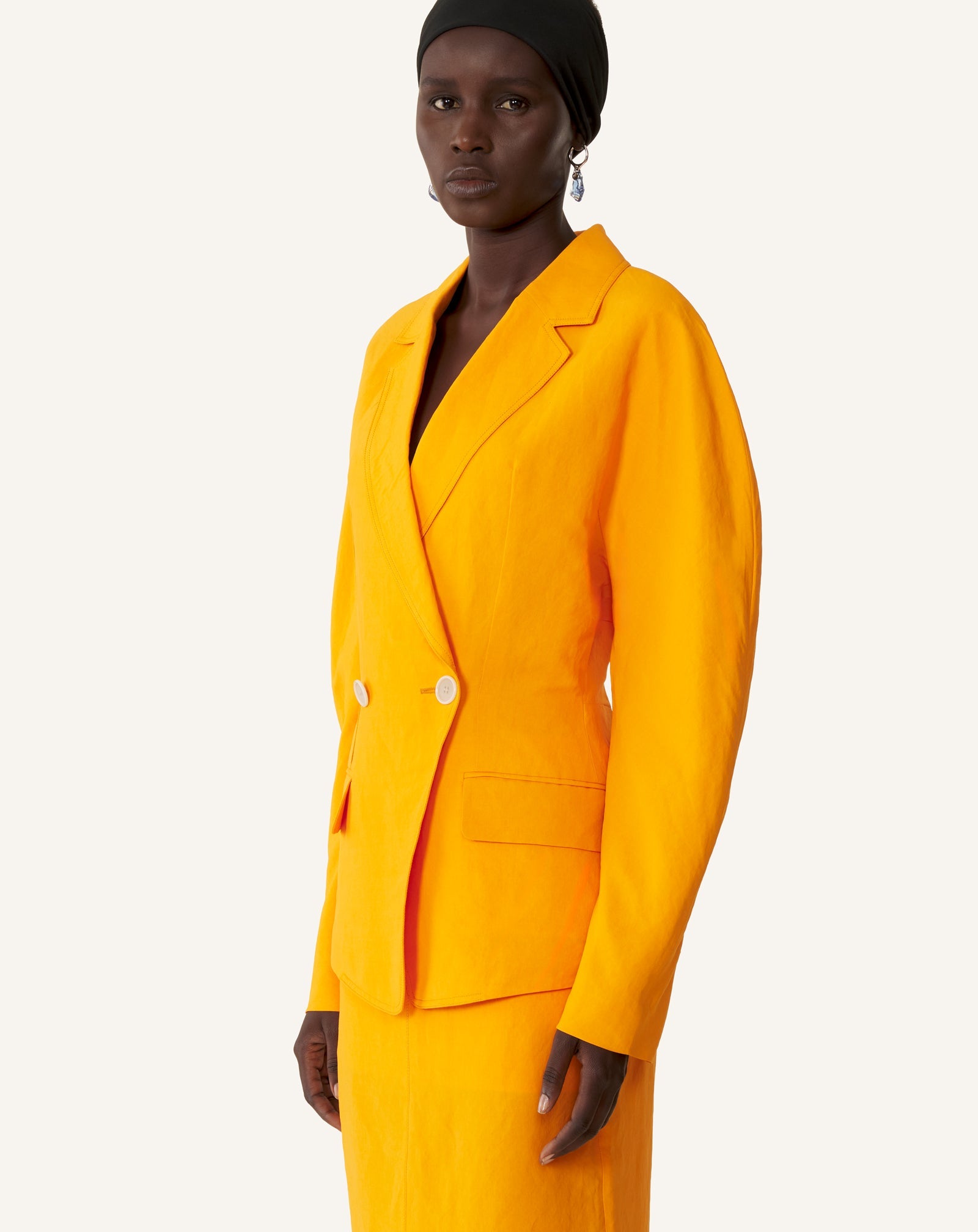 PAPER AND VISCOSE OPEN-BACK JACKET