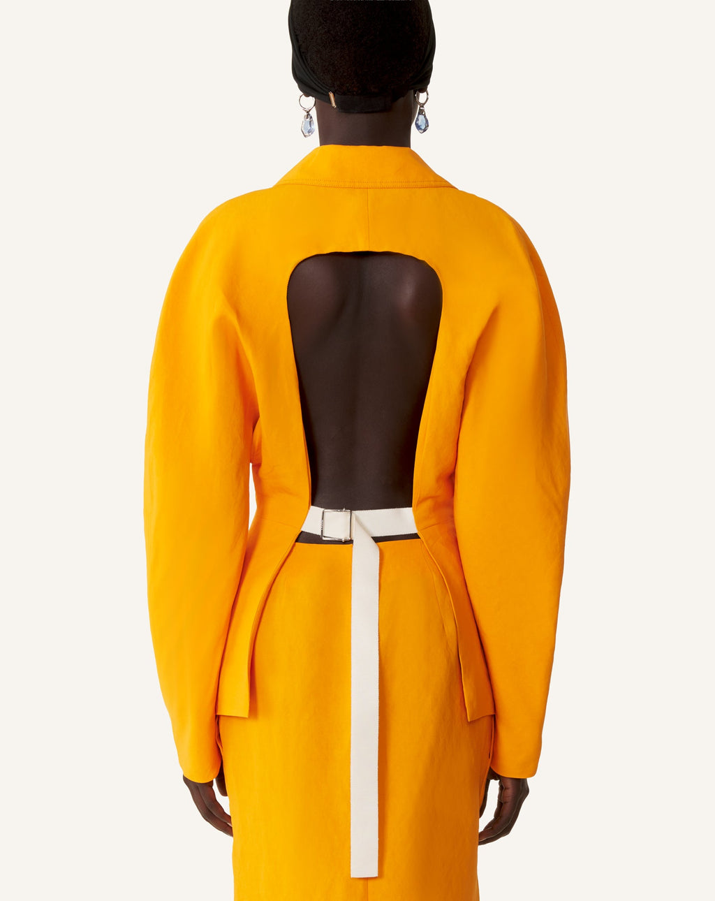 PAPER AND VISCOSE OPEN-BACK JACKET
