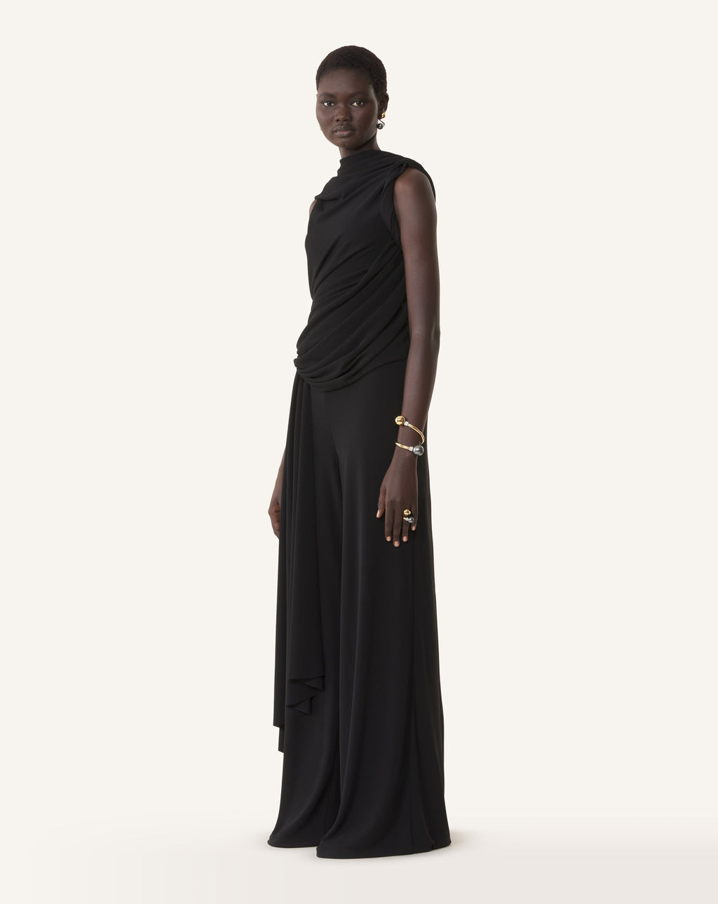 DRAPED JUMPSUIT IN CREPE JERSEY