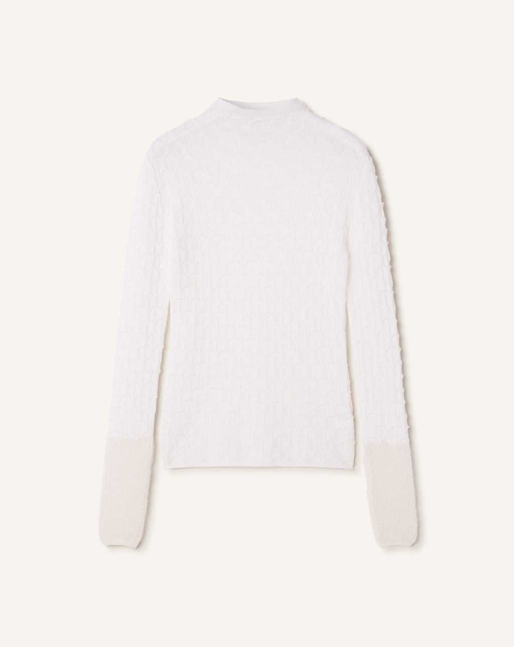 HIGH-NECK TOP IN WOOL AND MOHAIR