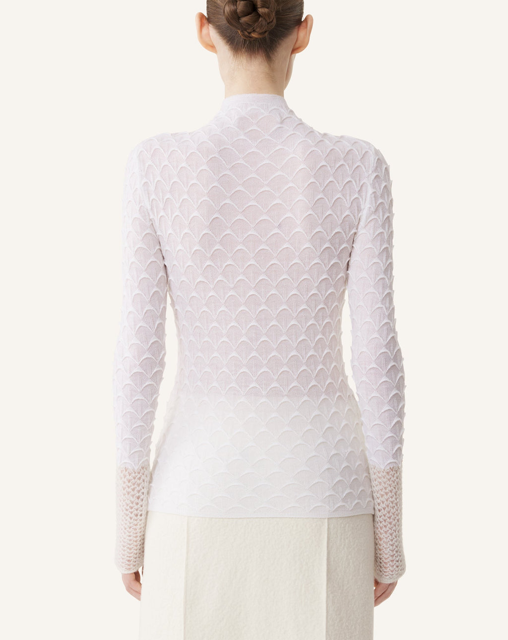 HIGH-NECK TOP IN WOOL AND MOHAIR