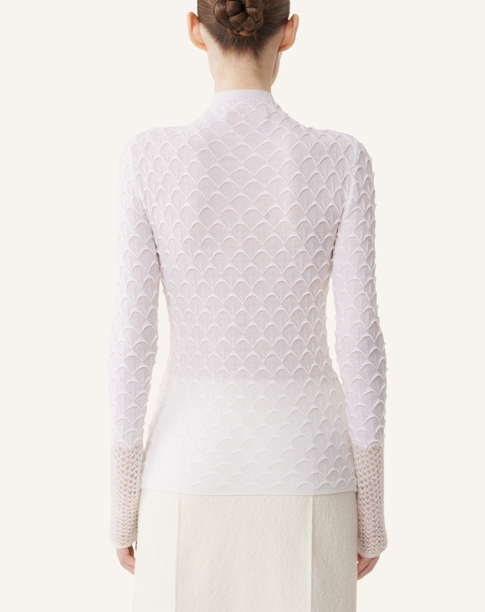 HIGH-NECK TOP IN WOOL AND MOHAIR