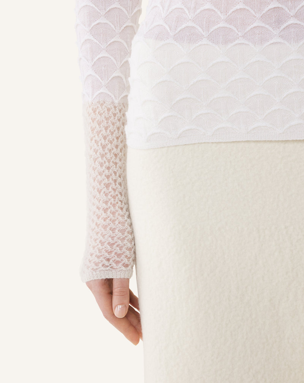 HIGH-NECK TOP IN WOOL AND MOHAIR