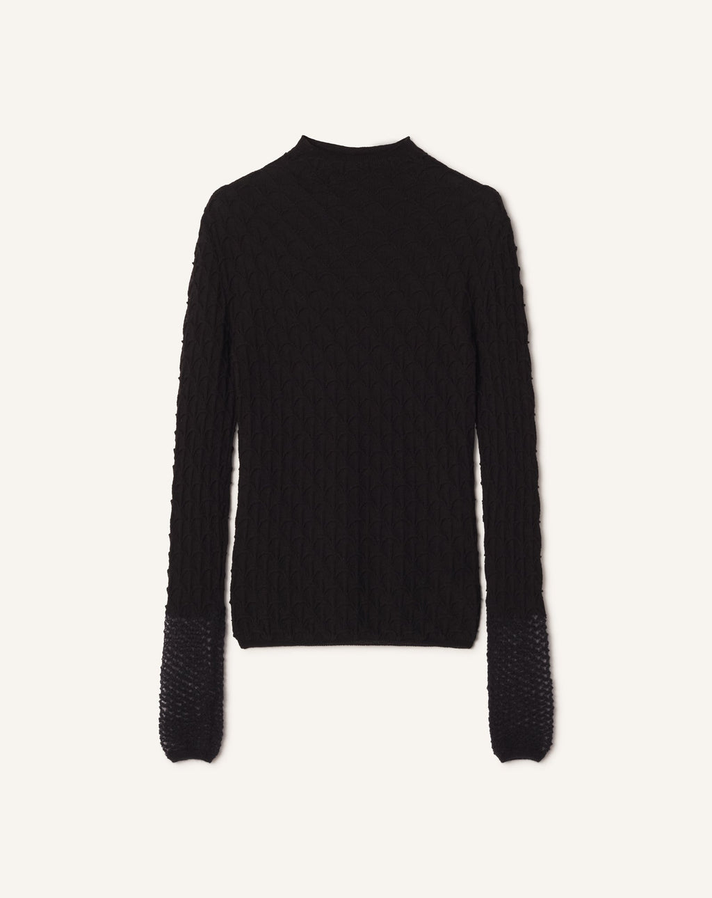 HIGH-NECK TOP IN WOOL AND MOHAIR