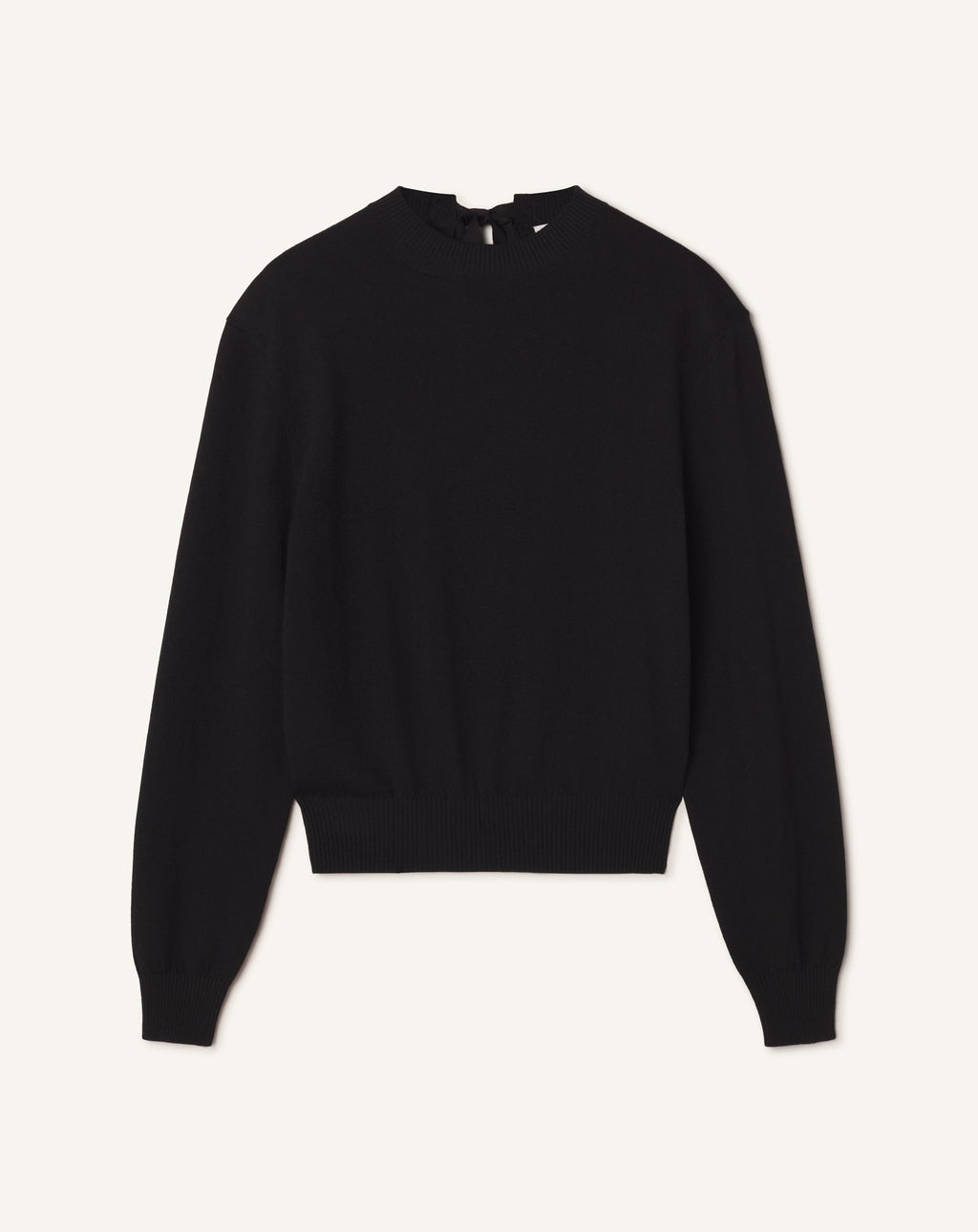 MERINO SWEATER WITH GROSGRAIN DETAIL