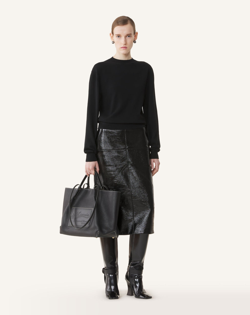MERINO SWEATER WITH GROSGRAIN DETAIL