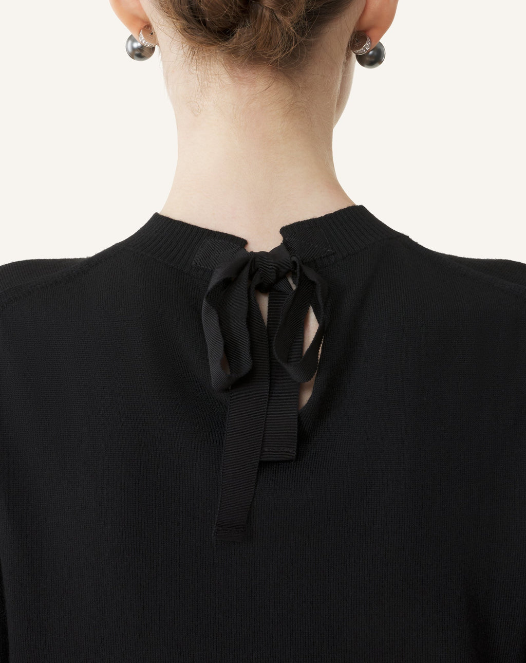 MERINO SWEATER WITH GROSGRAIN DETAIL
