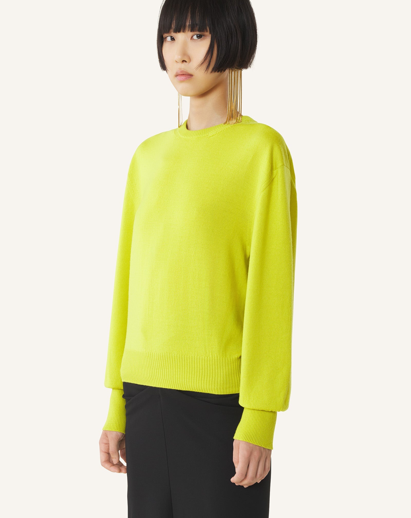 WOOL SWEATER WITH GROS GRAIN DETAIL