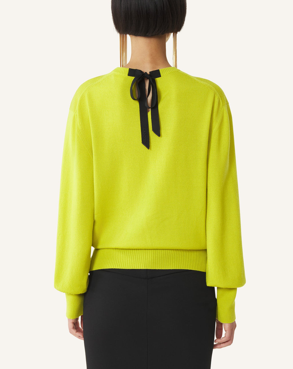 WOOL SWEATER WITH GROS GRAIN DETAIL