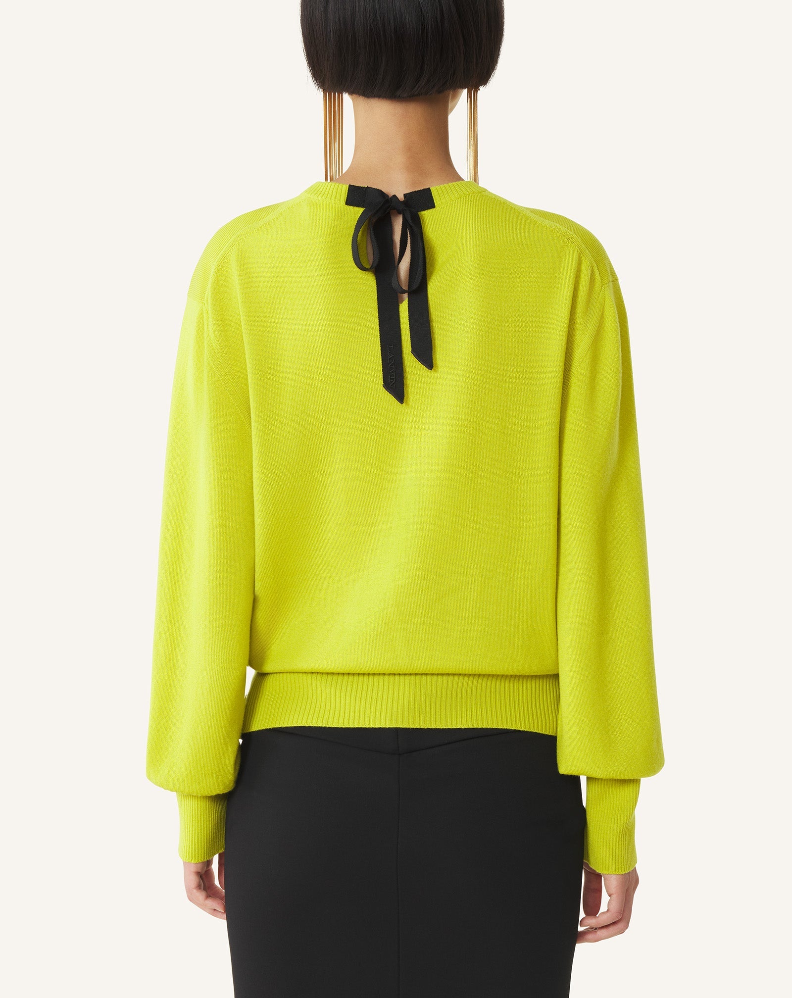 WOOL SWEATER WITH GROS GRAIN DETAIL