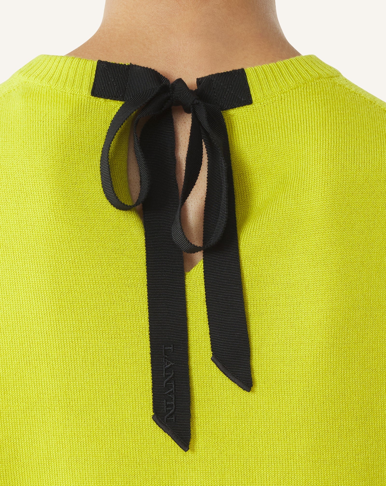 WOOL SWEATER WITH GROS GRAIN DETAIL