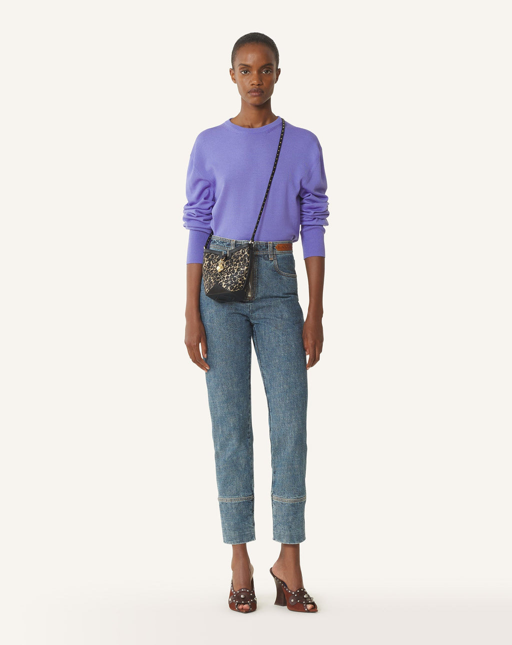 WOOL SWEATER WITH GROS GRAIN DETAIL