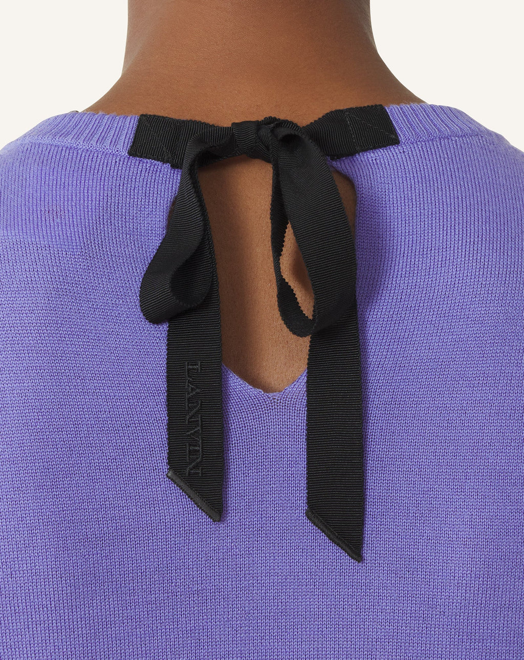 WOOL SWEATER WITH GROS GRAIN DETAIL