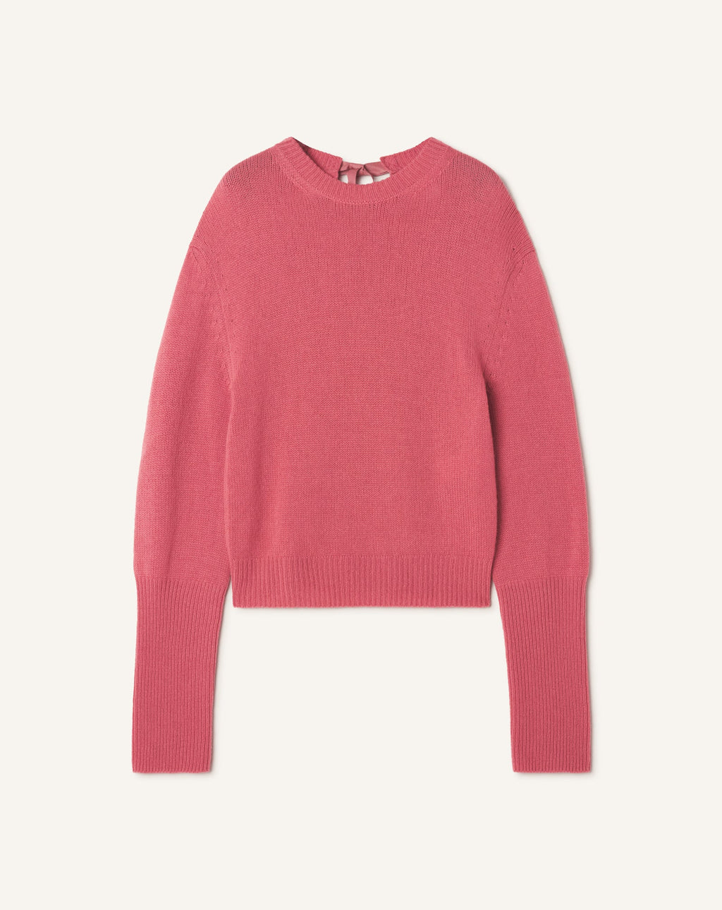 CASHMERE SWEATER WITH GROSGRAIN DETAIL