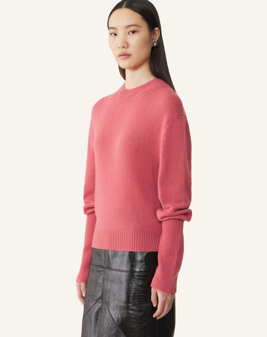 CASHMERE SWEATER WITH GROSGRAIN DETAIL