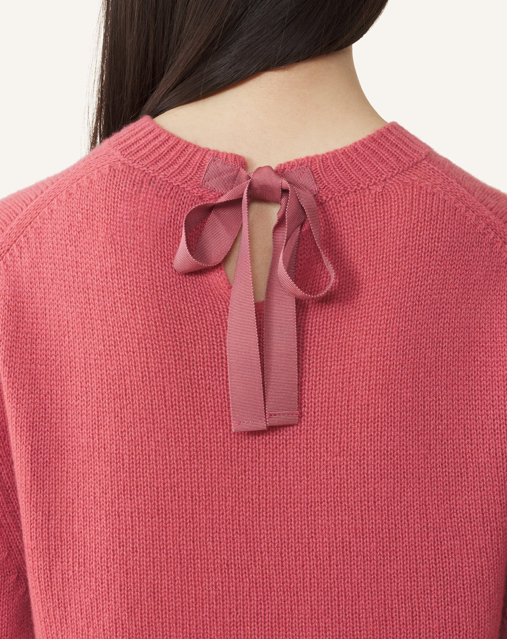 CASHMERE SWEATER WITH GROSGRAIN DETAIL