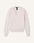 V-NECK MERINO SWEATER WITH GROSGRAIN DETAIL