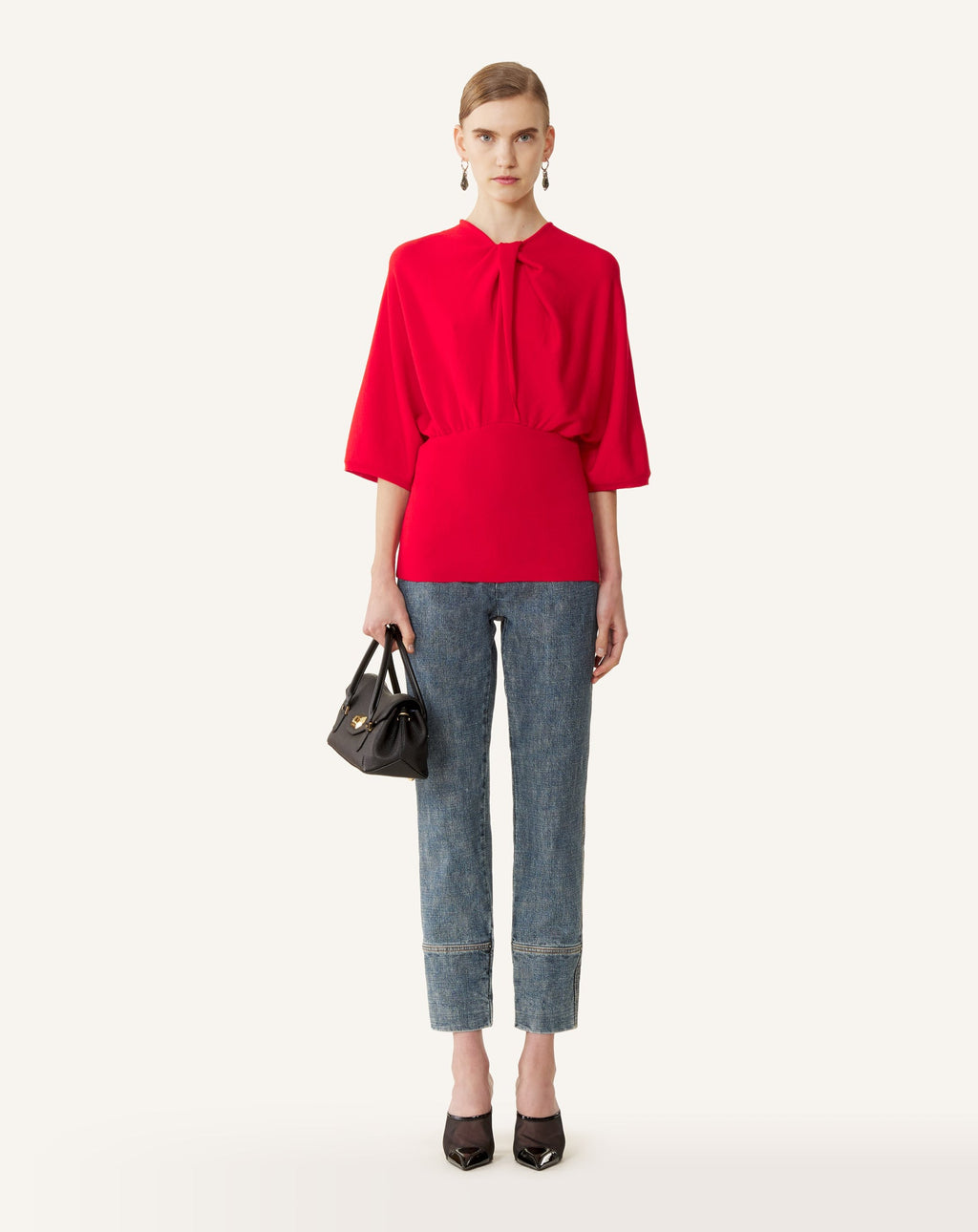 MERINO WOOL SWEATER WITH BOW DETAIL