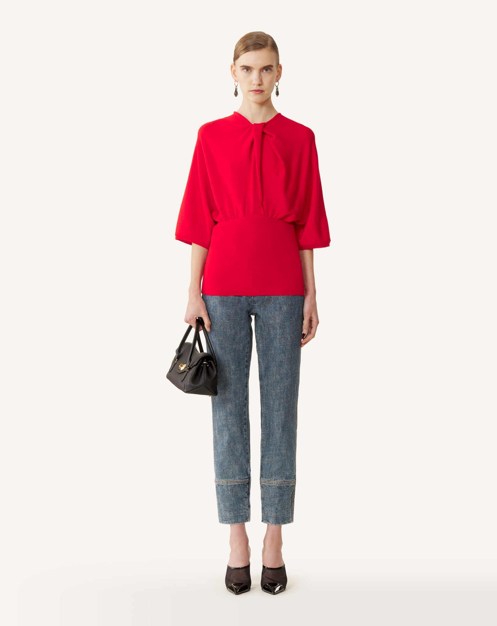 MERINO WOOL SWEATER WITH BOW DETAIL
