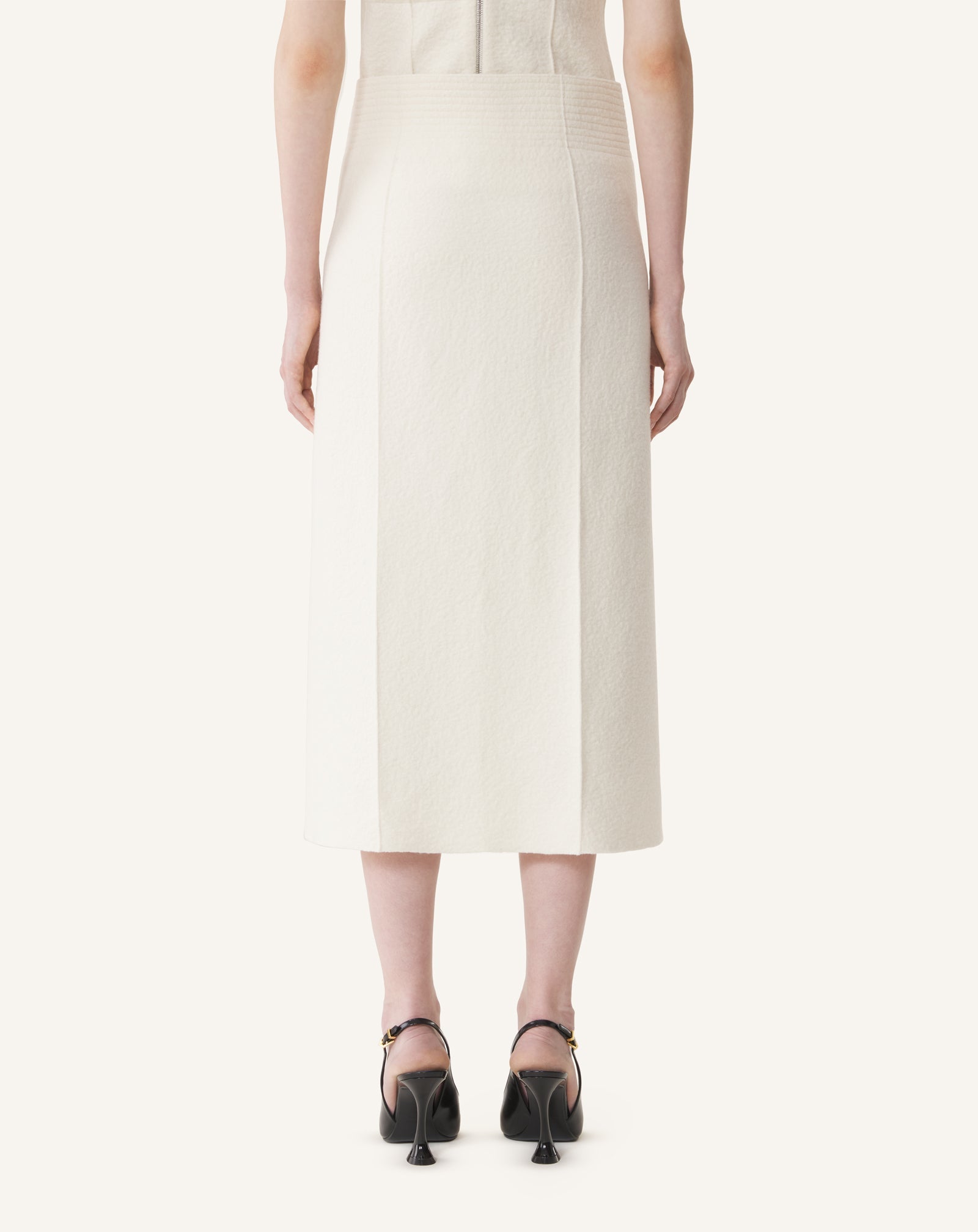 FRINGED SKIRT IN COTTON KNIT
