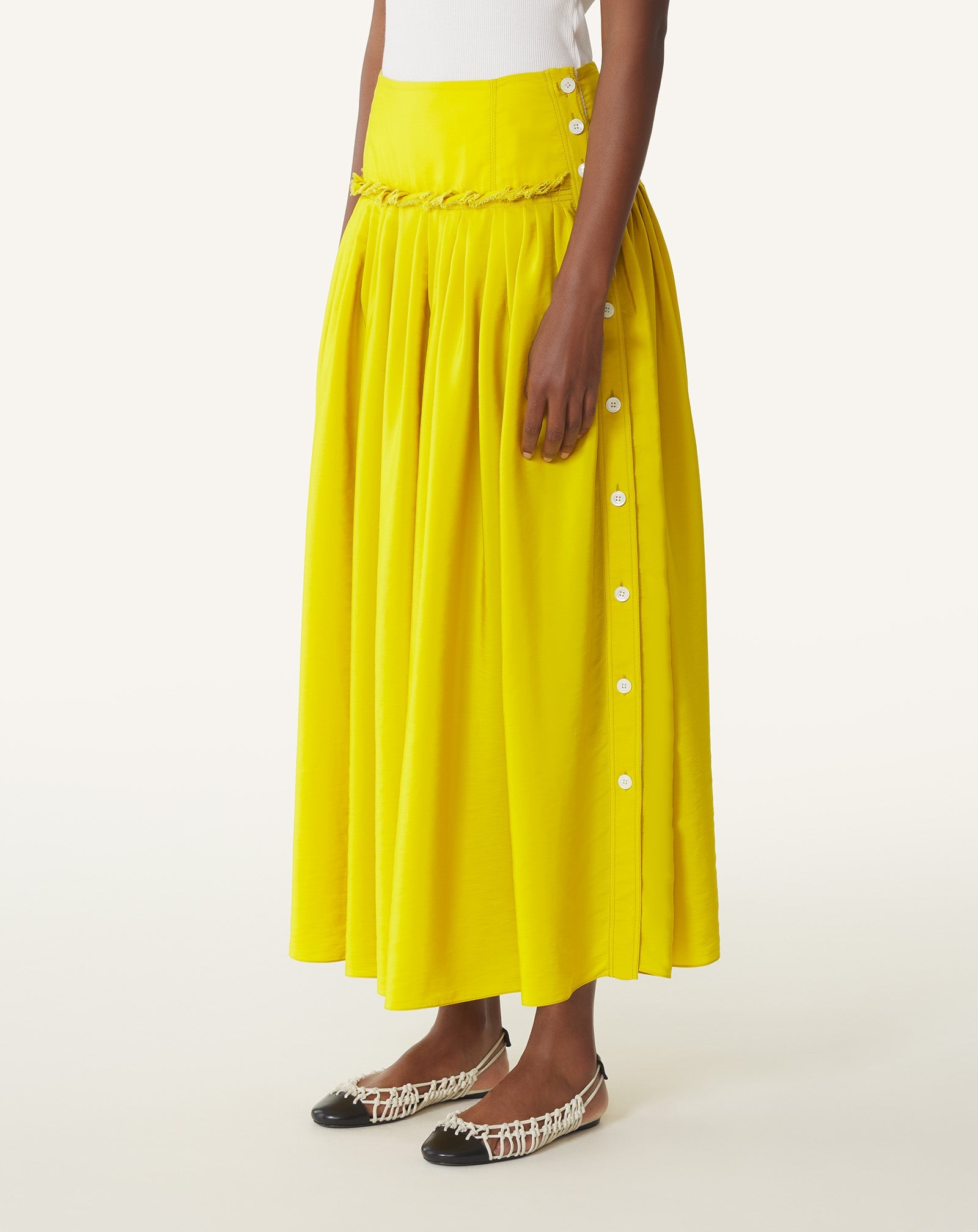 BASQUE SKIRT IN CHARMEUSE