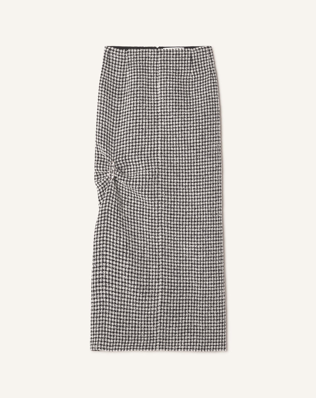 LONG DRAPED TWEED SKIRT